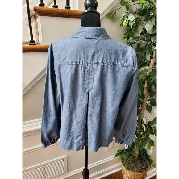 Charter Club Women's Blue Cotton Long Sleeve Buttons Front Casual Jacket Size XL - Picture 7 of 12